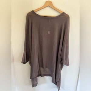 Eileen Fisher Sheer Silk Georgette Poncho Top